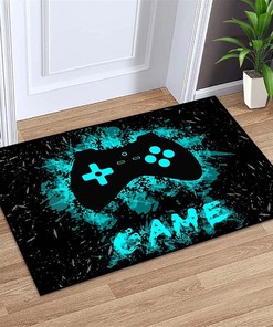 Black Video Game Controller Area Rugs for Boys' Bedroom and Living Room: Featuring Modern Gaming Design