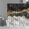 Black & White Gold Marble Shower Curtain - Modern Contemporary Design for Bathroom Curtain - House Warming Gift