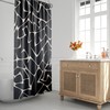 Black & White Mid-Century Modern Boho Shower Curtain with Abstract Design, Perfect for Contemporary Bath Decor
