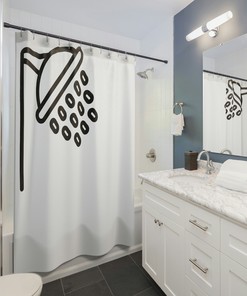 Black & White Zebra Print Shower Curtain | Animal Pattern Bathroom Decor | Luxury Shower Curtains