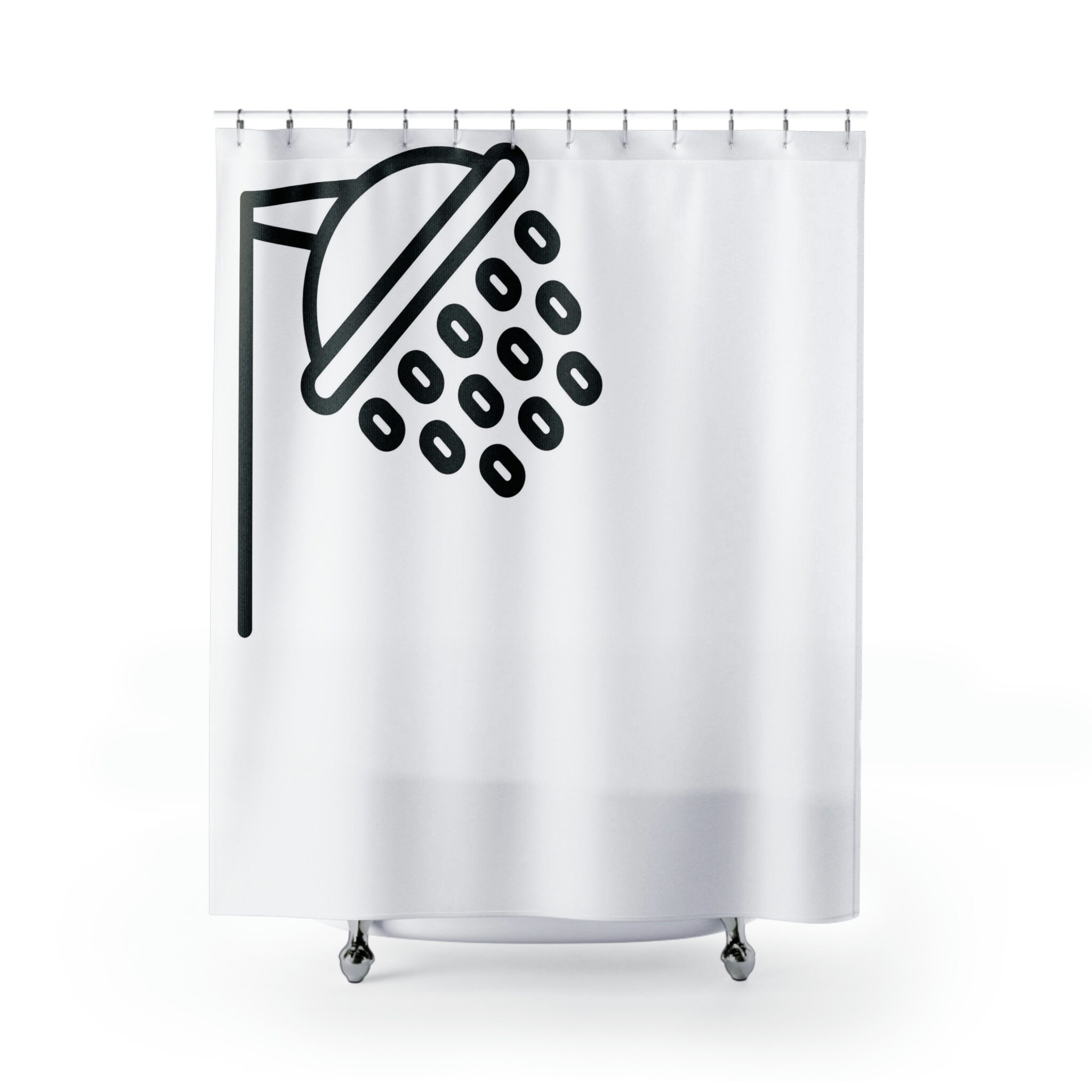 Black & White Zebra Print Shower Curtain | Animal Pattern Bathroom Decor | Luxury Shower Curtains - Image 2