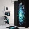 Black and Blue Octopus Disney Shower Curtain for a Bold Bathroom Decor