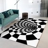Black and White 3D Visual Illusion Trap Door Mat with Fluffy Non-Slip - A Must-Have Piece of Furniture Decoration