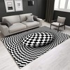 Black and White 3D Vortex Illusion Rugs Optical Illusion Rug Area Trap Swirl Illusion Carpet - A Journey Through Time