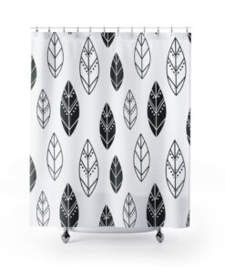 Black and White Boho Feathers Shower Curtain, College Dorm Bathroom Decor , Bath Curtain, 71 x 71 inch Curtain