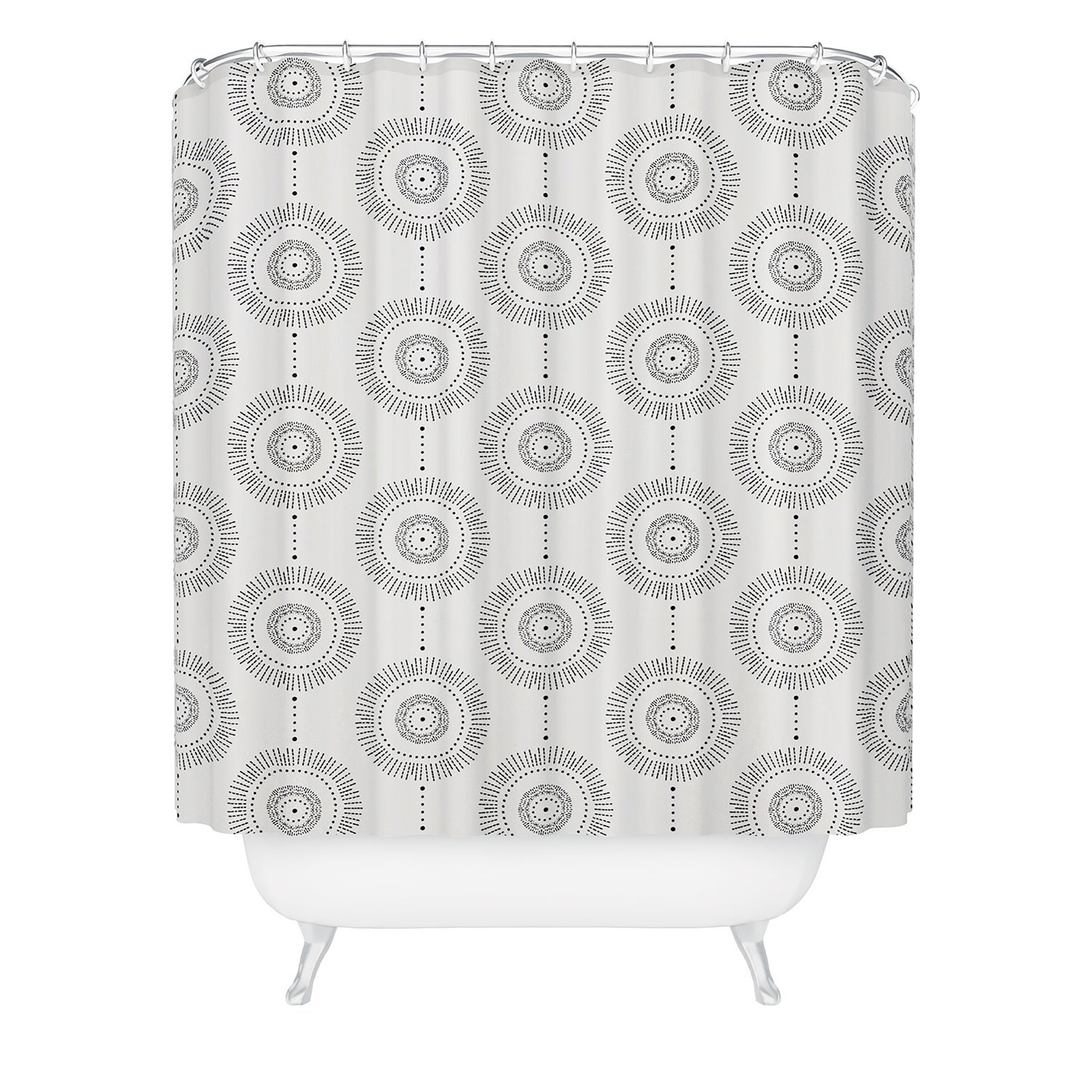 Black and White Boho Style Neutral Shower Curtain, Adds a Touch of Elegance to Your Bathroom Decor, Bath Curtain - Image 2