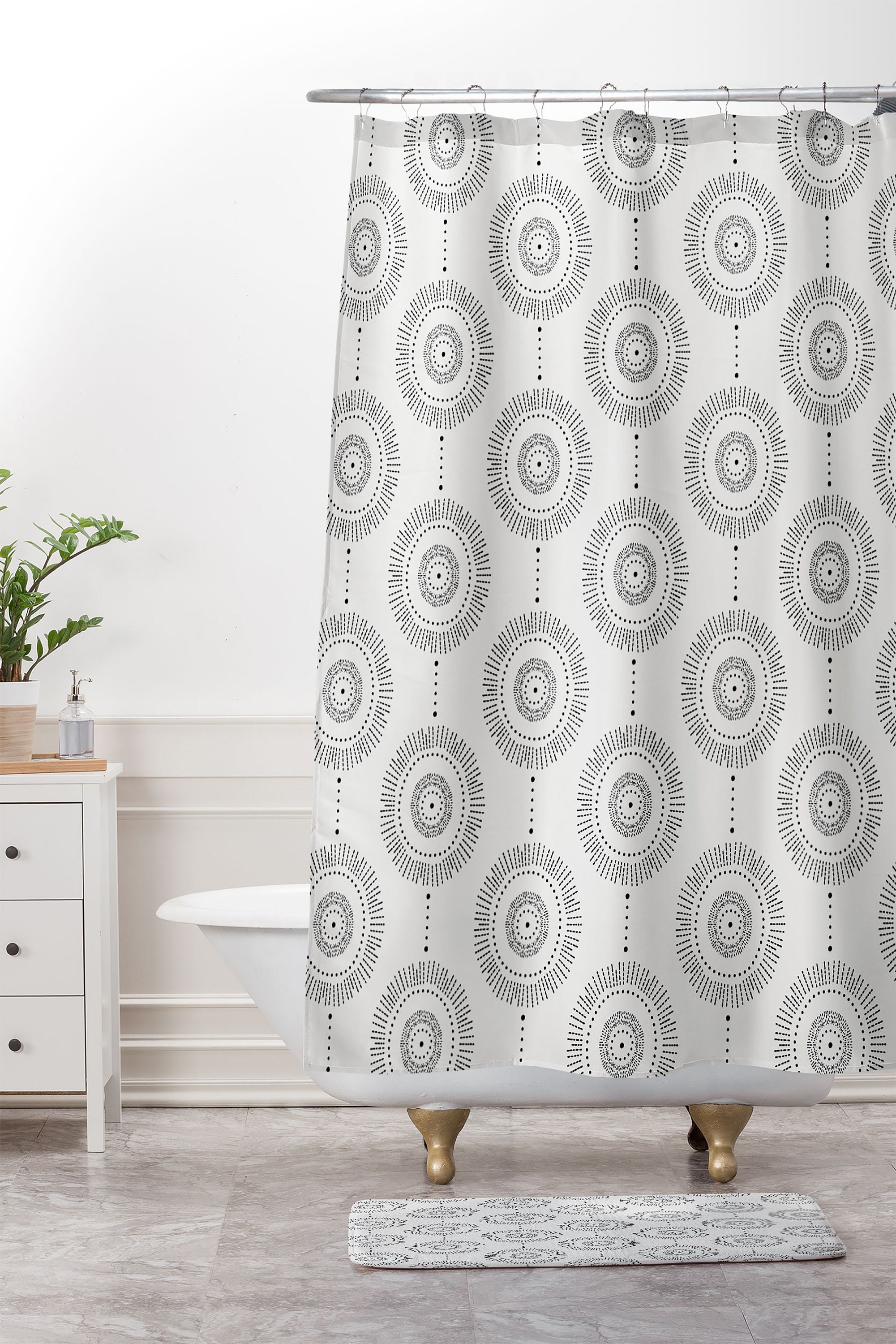 Black and White Boho Style Neutral Shower Curtain, Adds a Touch of Elegance to Your Bathroom Decor, Bath Curtain - Image 3