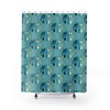 Black and White Boomerang Atomic Cat Retro Shower Curtain with Vintage Flair