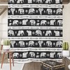 Black and White Elephant Shower Curtain Set with Elephant Bath Accessories