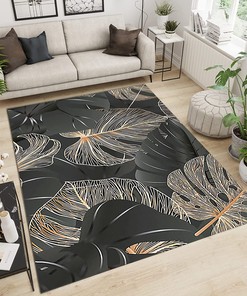 Black and White Leaf Plant Carpet for Porch - Bringing the Beauty of Nature Into Your Home with Its Bold