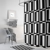 Black and White Mid Century Modern Shower Curtain - Matching Bath Towels and Mat Available