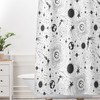 Black and White Outer Space Shower Curtain with Constellations Design for a Minimalist Bathroom