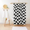 Black and White Squares Shower Curtain with Modern Abstract Design - Eco-Friendly and Waterproof, Includes Hooks