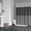 Black and White Striped Shower Curtain with Ombre Colorblock Design, Bring a Modern Touch to Your Bathroom Decor