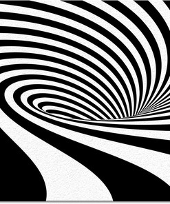 Black and White Trippy Vortex Optical Rug, Perfect for Indoor and Outdoor Use