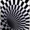 Black and White Vortex Illusion Rug - 3D Design and Anti-Slip Backing for Bedrooms and Living Rooms