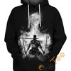Black and White Zoro in All Over Print 3D Hoodie