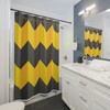Black and Yellow Chevron Print Shower Curtain, Geometric Print, Luxury Shower Curtains, Simple and Minimal Gift Idea