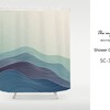 Blaue Wellen Duschvorhang Farbverlauf Disney Shower Curtain, Hill Mountain Curve Kunst and Thick Extra Long Design