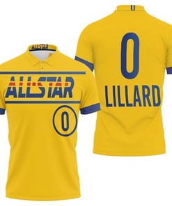 Blazers 2021 All-Star Western Conference Gold Jersey Inspired Style 3D All Over Print Polo Shirt