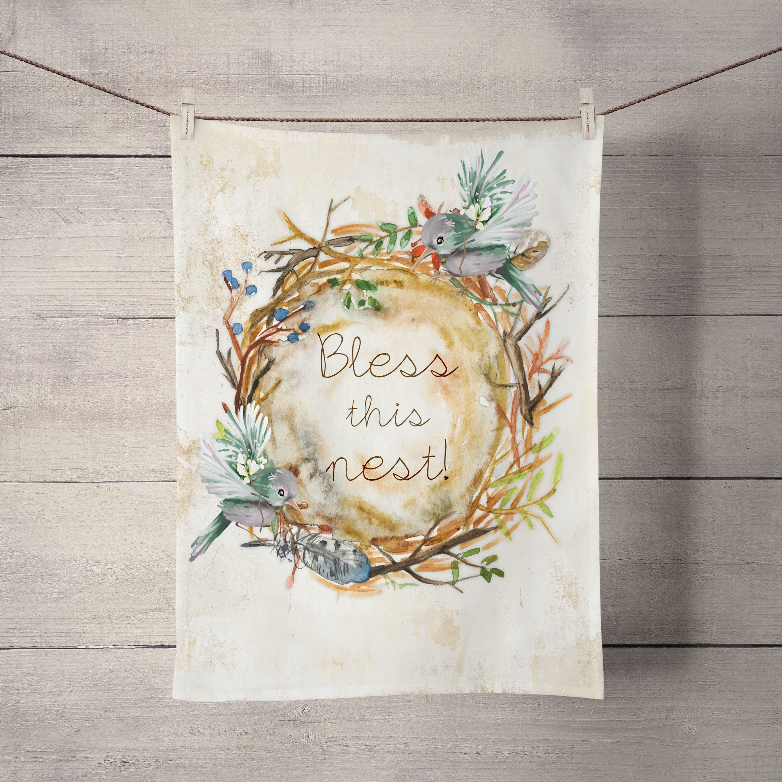 Bless This Nest Farmhouse Shower Curtain, Stylish Bathtub Curtain with Bird Design, Perfect for Rustic Bathrooms - Image 2