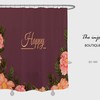 Bloemen paars douchegordijn voor badkamer, bloemen home decor, waterdicht wasbaar badgordijn met haken