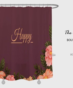 Bloemen paars douchegordijn voor badkamer, bloemen home decor, waterdicht wasbaar badgordijn met haken