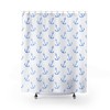 Blue Anchors on White Shower Curtain for Nautical & Beach Bathroom Decor - 71 x 71 inch Design Included