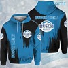 Blue And Black Busch Light All Over Print Hoodie for Men - Beer Lovers Gift