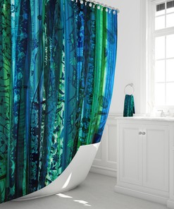 Blue Boho Shower Curtain, Boho Bathroom Decor, Boho Maximalist , Gypsy Soul with At Home Shower Curtains Print