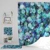 Blue Brokeh Shower Curtain with Optional Bath Mat and Towels for a Trendy Bathroom