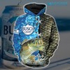 Blue Fishing Busch Light All Over Print Hoodie for Men - Beer Lovers Gift