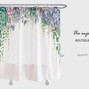 Blue Floral Boho Shower Curtain with Customizable Sizes