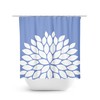 Blue Flower Shower Curtain, Periwinkle Bathroom Decor, Farmhouse Girl Bathroom Bathtub Curtain