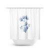 Blue Flower Shower Curtain for Minimalist Farmhouse Bathroom