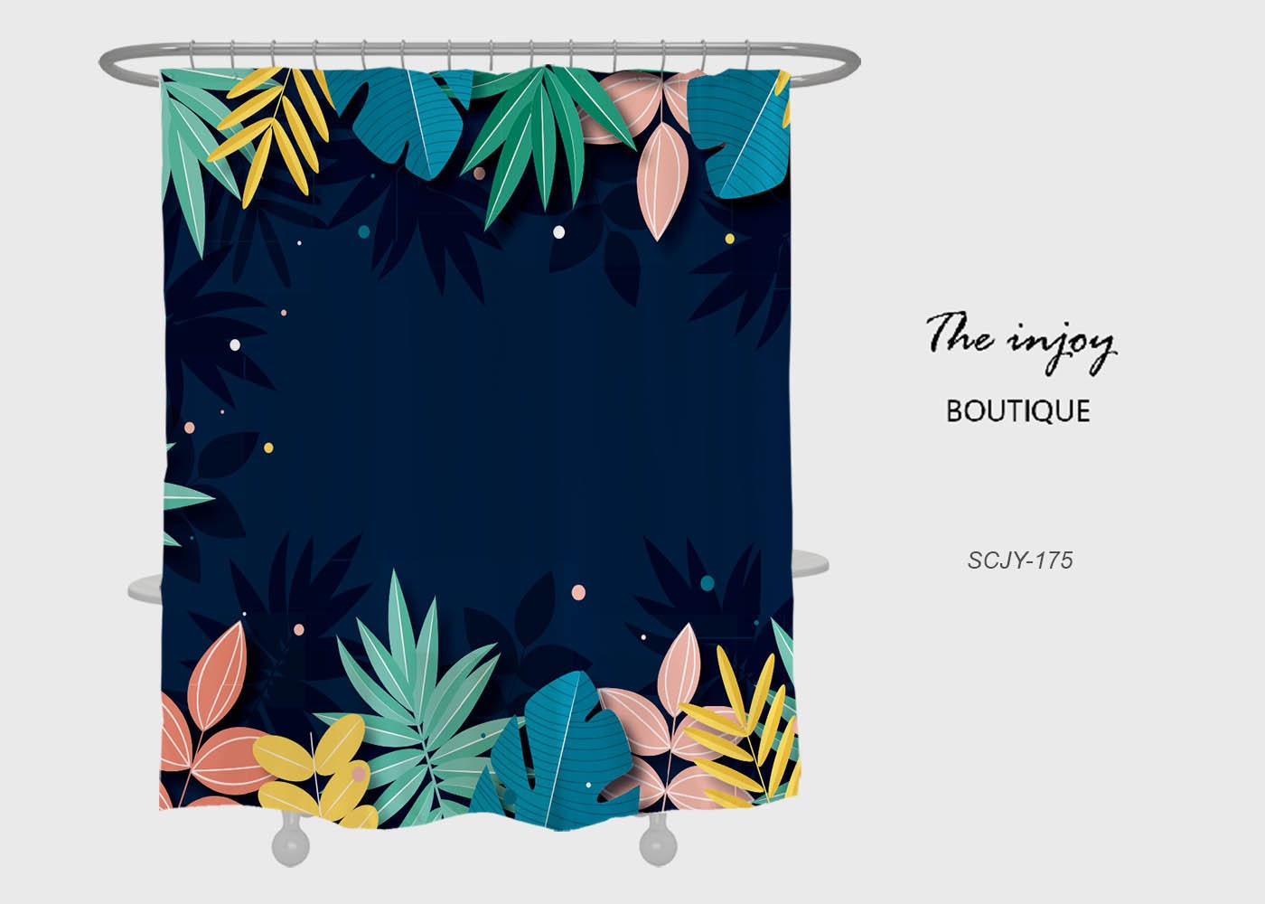 Blue Flowers Shower Curtain, Serene Bathroom Decor with Waterproof Washable Bath Curtain