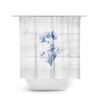 Blue Flowers Shower Curtain for Minimalist Farmhouse Bathroom