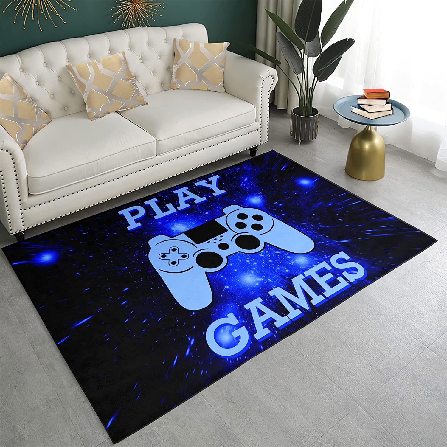 Blue Galaxy Small Gamepad Controller Carpets Rugs - Throw Rugs Floor Mat Doormats - Add a Unique Touch to Your Room