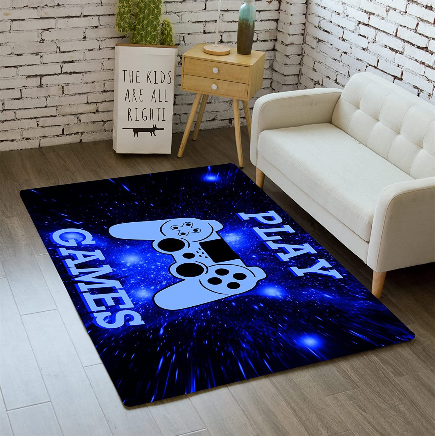 Blue Galaxy Small Gamepad Controller Carpets Rugs - Throw Rugs Floor Mat Doormats - Add a Unique Touch to Your Room - Image 2