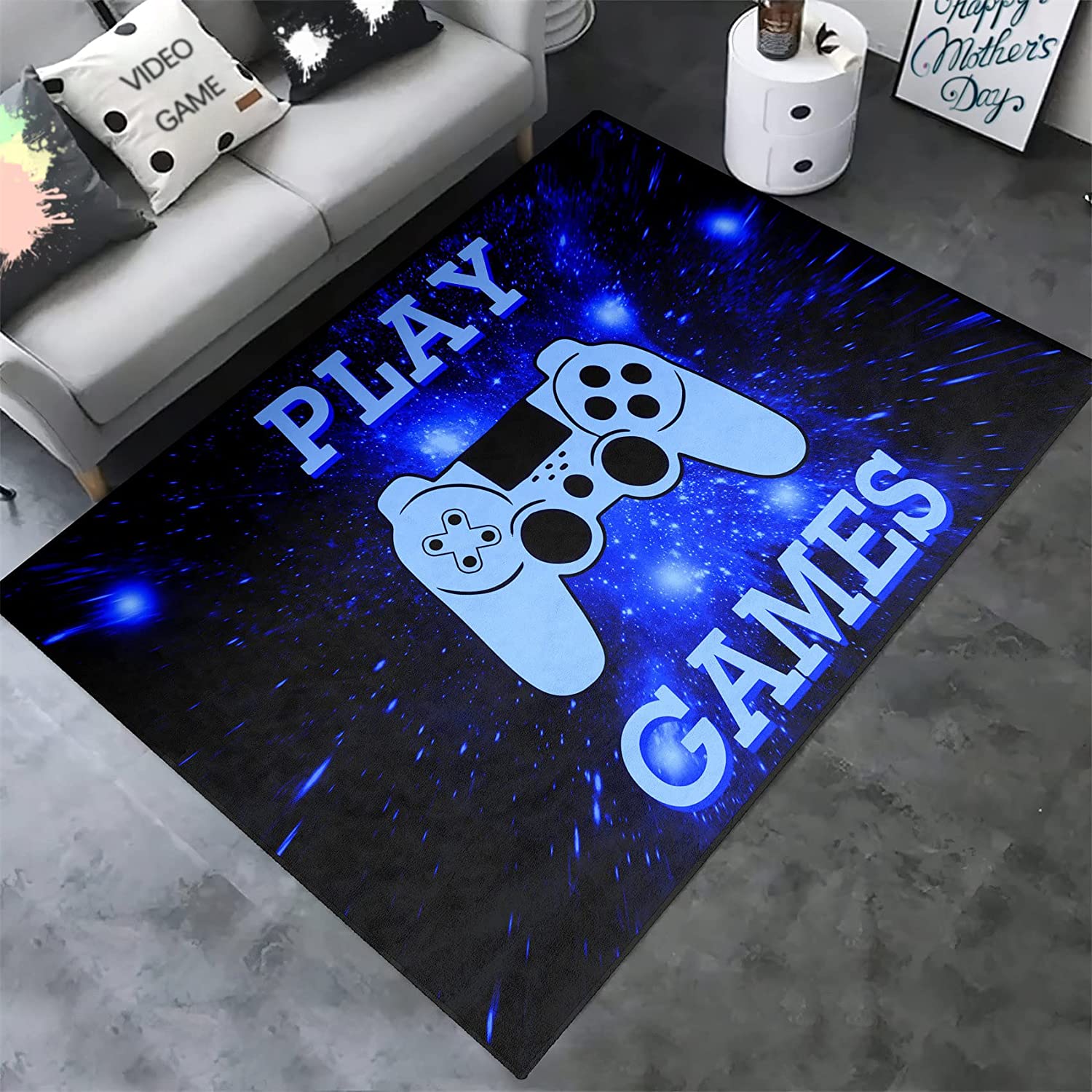 Blue Galaxy Small Gamepad Controller Carpets Rugs - Throw Rugs Floor Mat Doormats - Add a Unique Touch to Your Room - Image 3