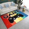 Blue Gamepad Printed Area Rug - Washable Floor Mat for Boys' Game Room or Indoor Outdoor Doormats