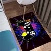 Blue Gamer Rug for Bedroom or Living Room with Video Game Controller Player