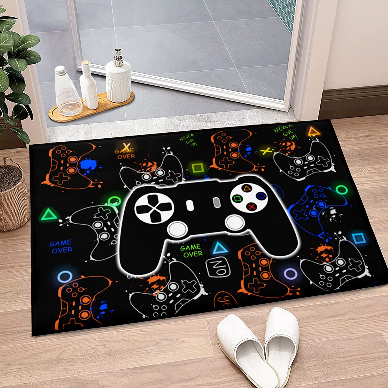 Blue Gaming Area Rugs for Boys - Ideal Cool Game Style Bed Room Decor with Video Game Controller Design and Gamer Rug - Image 2