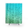 Blue & Green Water Droplets Shower Curtain | Modern Bathroom Decor | Raindrop Design | Unique Shower Curtains