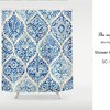Blue Ink Moroccan Pattern Disney Shower Curtain, Extra Heavy Quality and Hooks Included