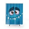 Blue Kids Monster Face Shower Curtain that your children will love