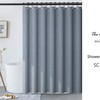 Blue Linen-textured Shower Curtain, Extra Heavy Curtain Waterproof, Small Grommets Curtains, Perfect Bathroom Accessory