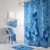 Blue Mermaid Shower Curtain with Bath Set, Create a Calming Ocean Atmosphere in Your Bathroom