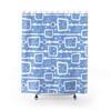 Blue Mid Century Modern Shower Curtain | Retro Vintage Bathroom Decor  MCM Style | Apartment Bathroom