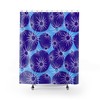 Blue Mid Century Modern Shower Curtain for Retro Bath